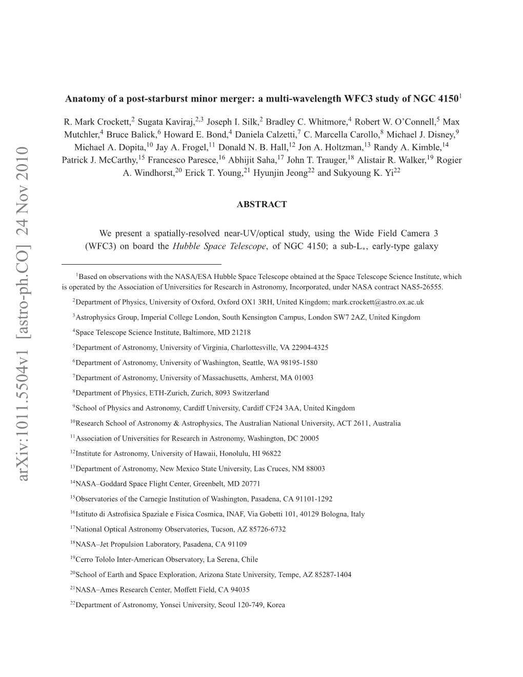 Arxiv:1011.5504V1 [Astro-Ph.CO] 24 Nov 2010 Soeae Yteascaino Nvriisfrresearch for Universities of Association the by Operated Is Arc .Mccarthy, J