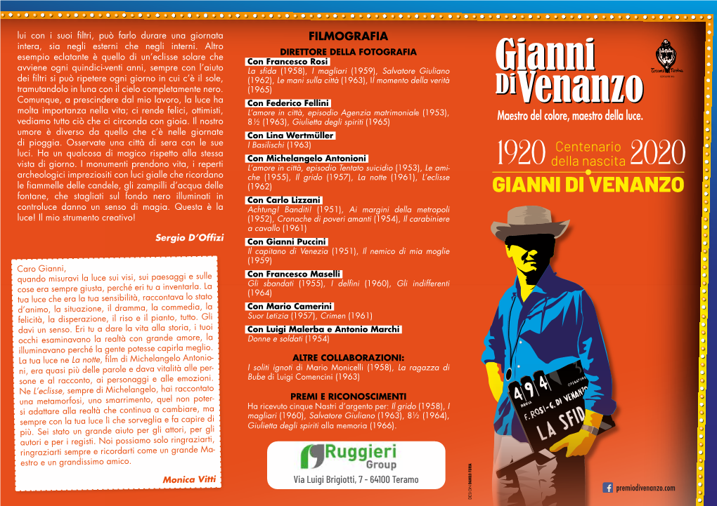 GIANNI DI VENANZO Fontane, Che Stagliati Sul Fondo Nero Illuminati in Con Carlo Lizzani Controluce Danno Un Senso Di Magia