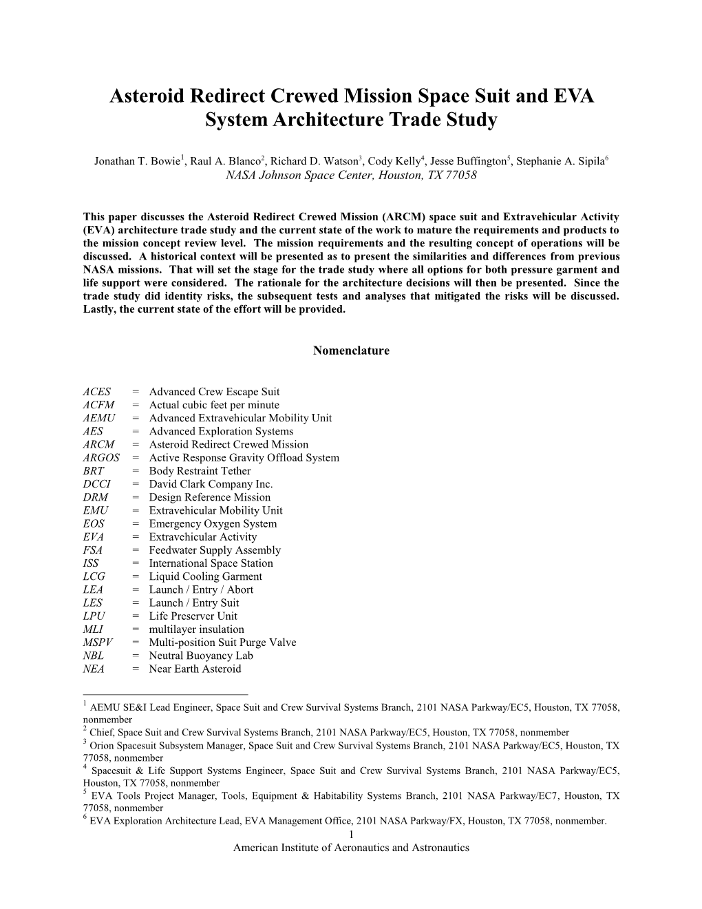 Preparation of Papers for AIAA Technical Conferences