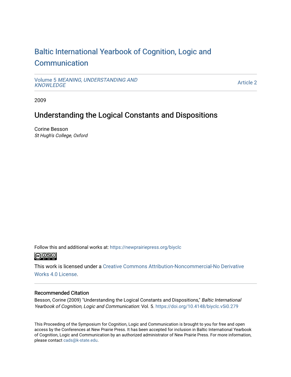 Understanding the Logical Constants and Dispositions