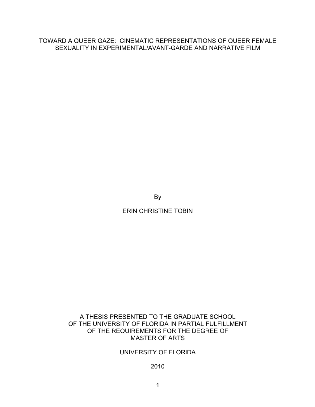 University of Florida Thesis Or Dissertation Formatting