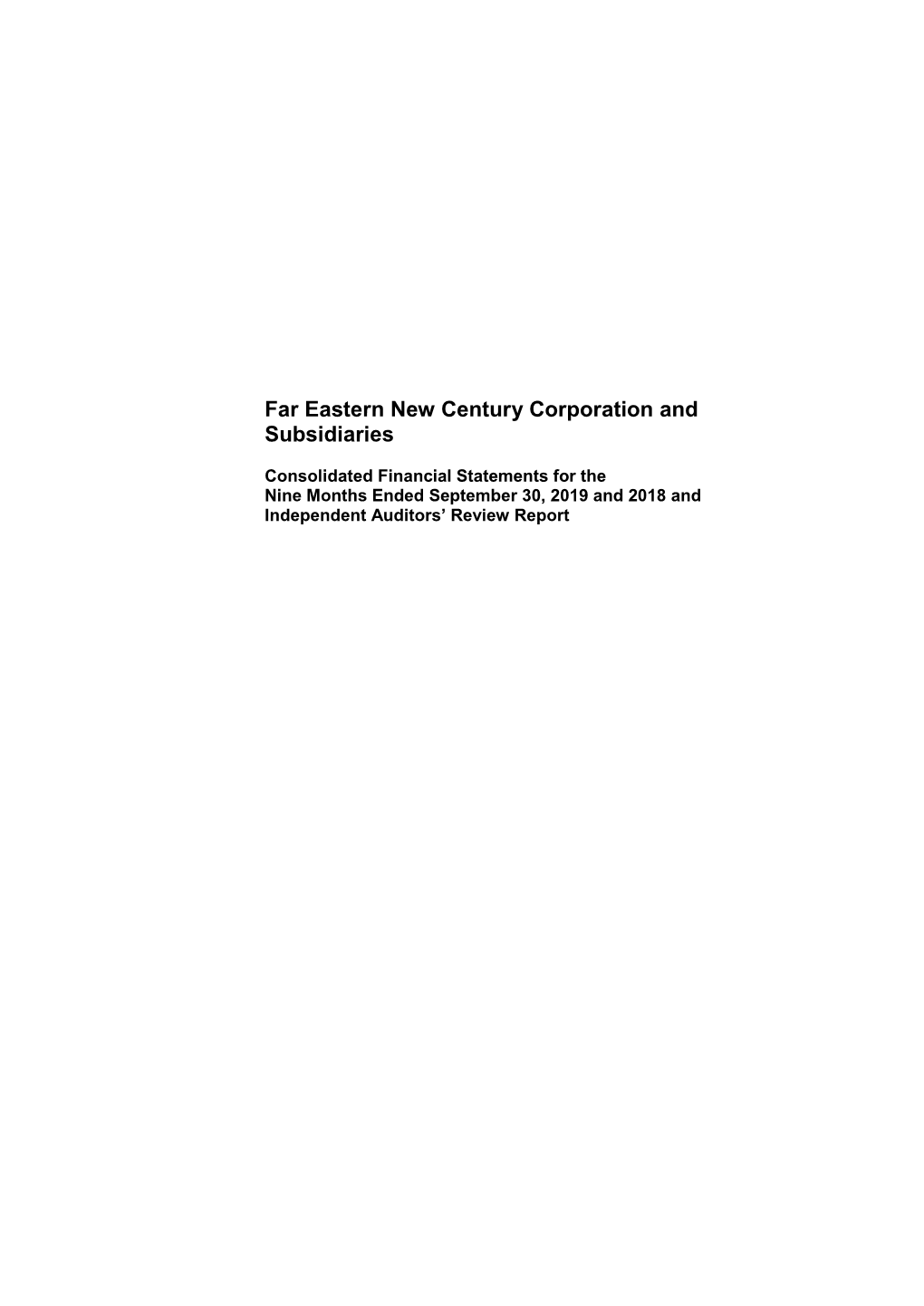 Far Eastern New Century Corporation and Subsidiaries