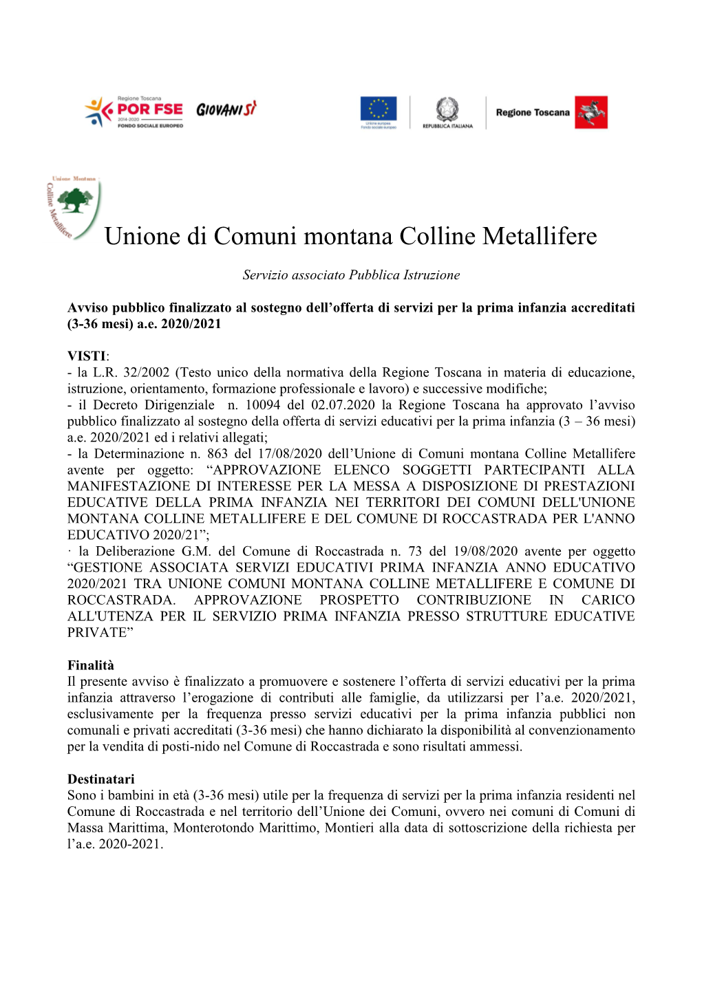 Unione Di Comuni Montana Colline Metallifere