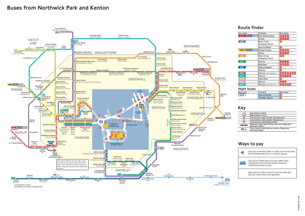 Buses from Northwick Park and Kenton