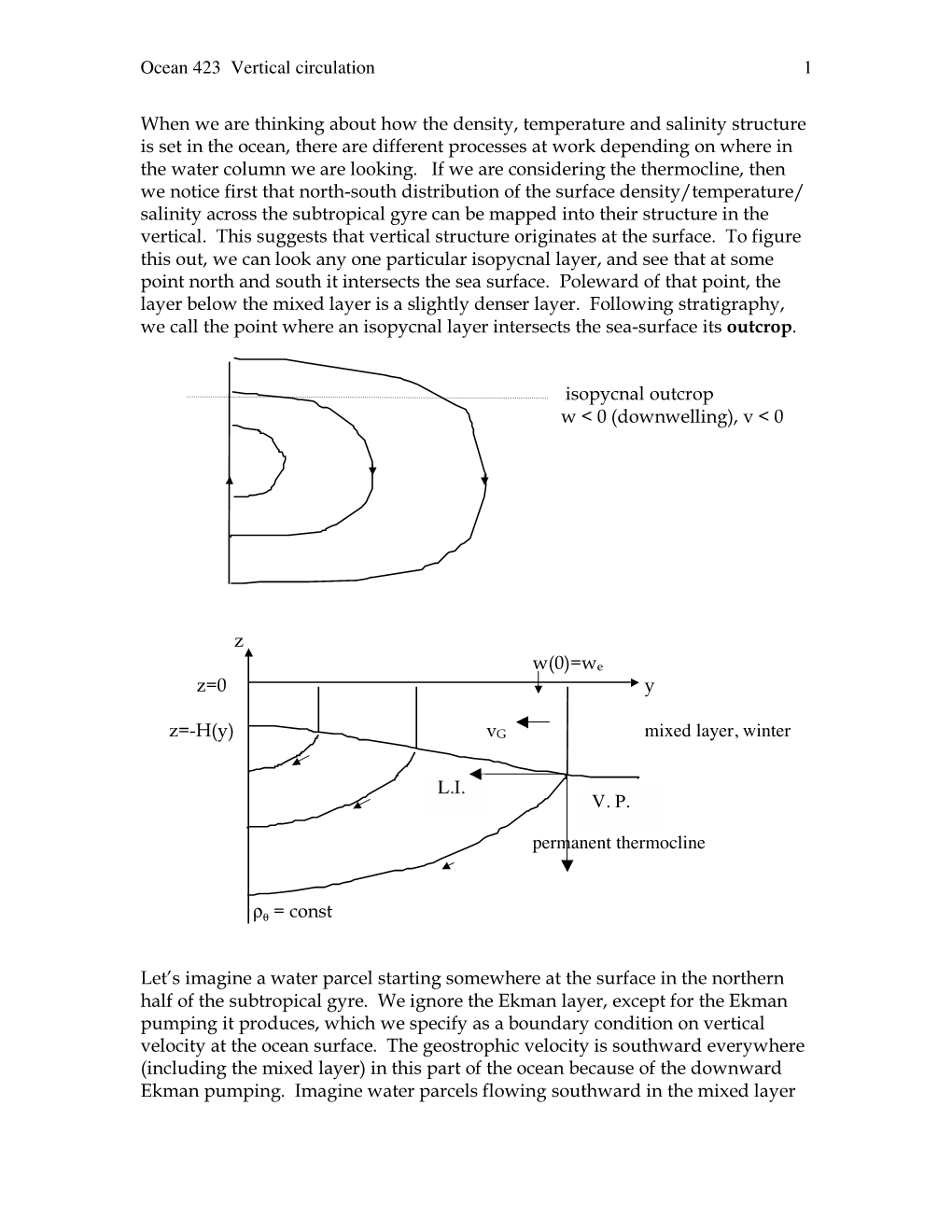 Ocean 423 Vertical Circulation 1 When We Are Thinking About How The