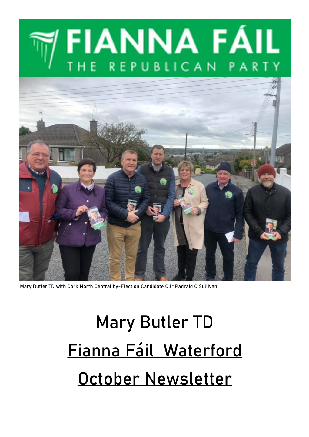 Mary Butler TD Fianna Fáil Waterford October Newsletter Butler Condemns Appalling Conditions at Dept of Psychiatry at University Hospital Waterford