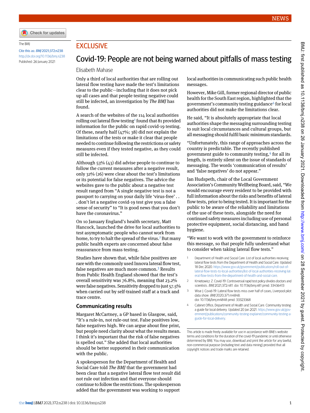 Covid-19: People Are Not Being Warned About Pitfalls of Mass Testing