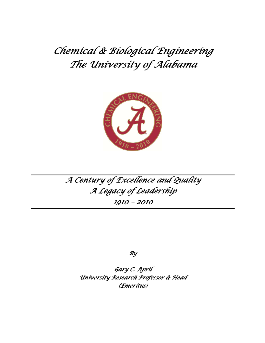 Chemical & Biological Engineering Department History (PDF)