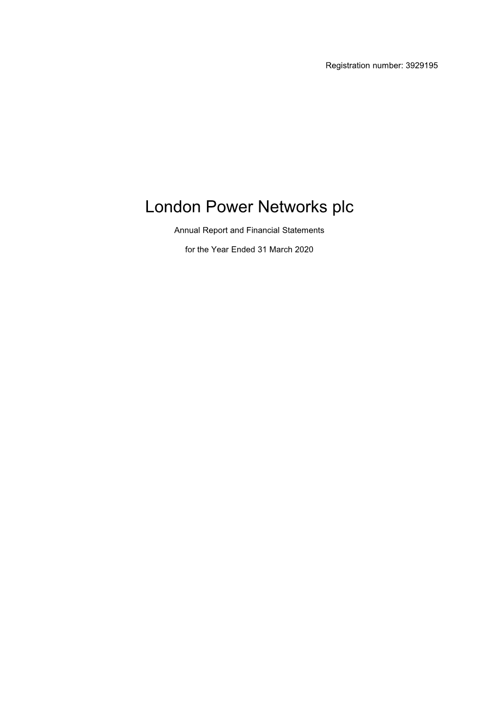 London Power Networks Plc