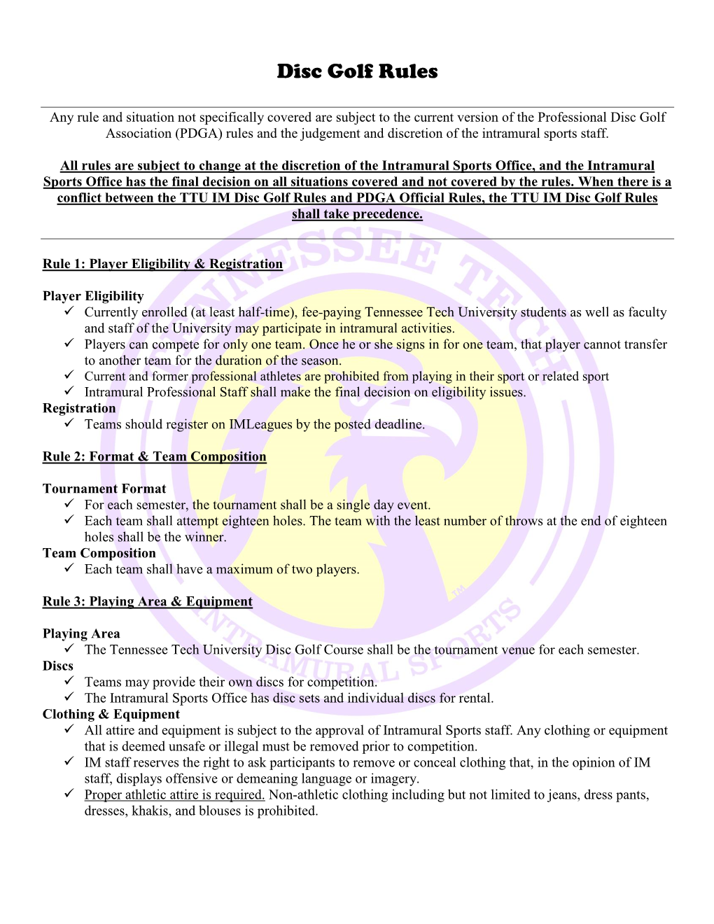 5 on 5 Intramural Basketball Rules