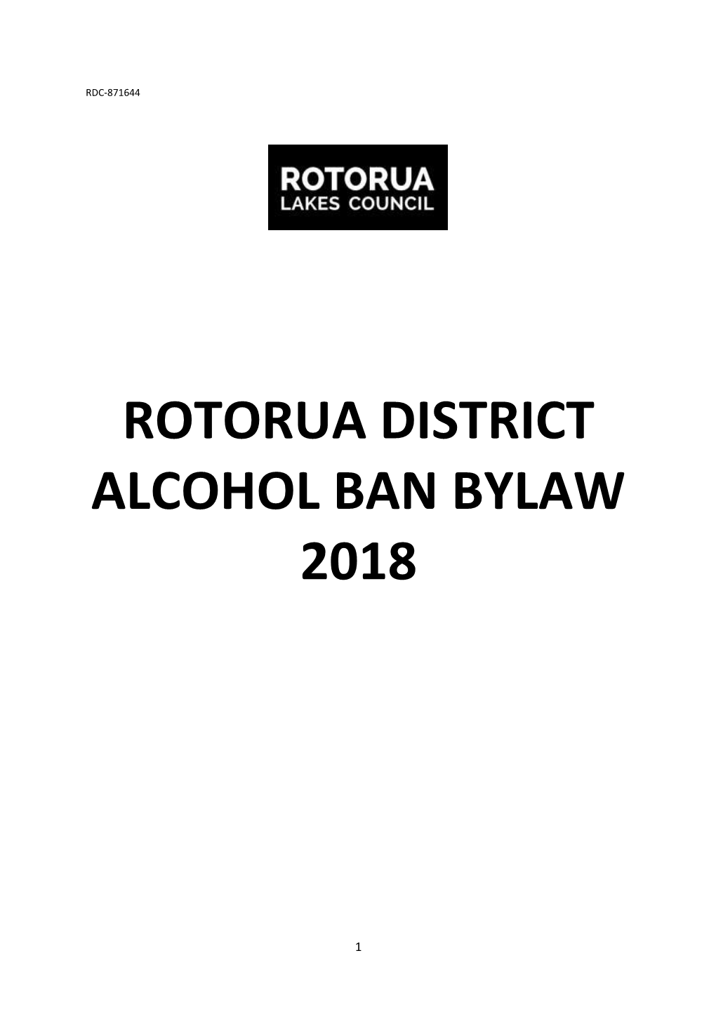 Rotorua District Alcohol Ban Bylaw 2018