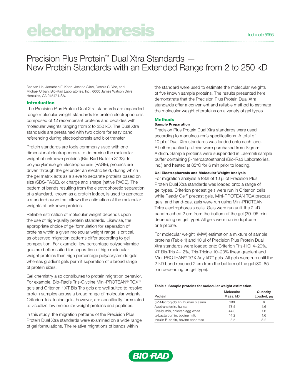 Electrophoresis Tech Note 5956