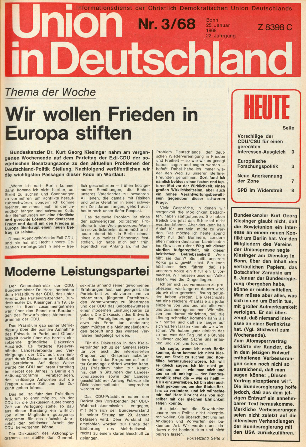 UID Jg. 22 1968 Nr. 3, Union in Deutschland
