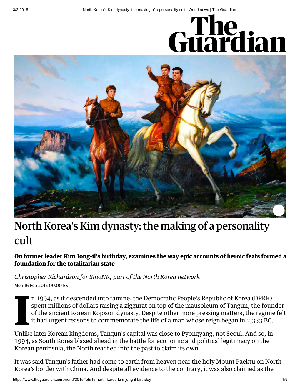 North Korea's Kim Dynasty: the Making of a Personality Cult | World News | the Guardian