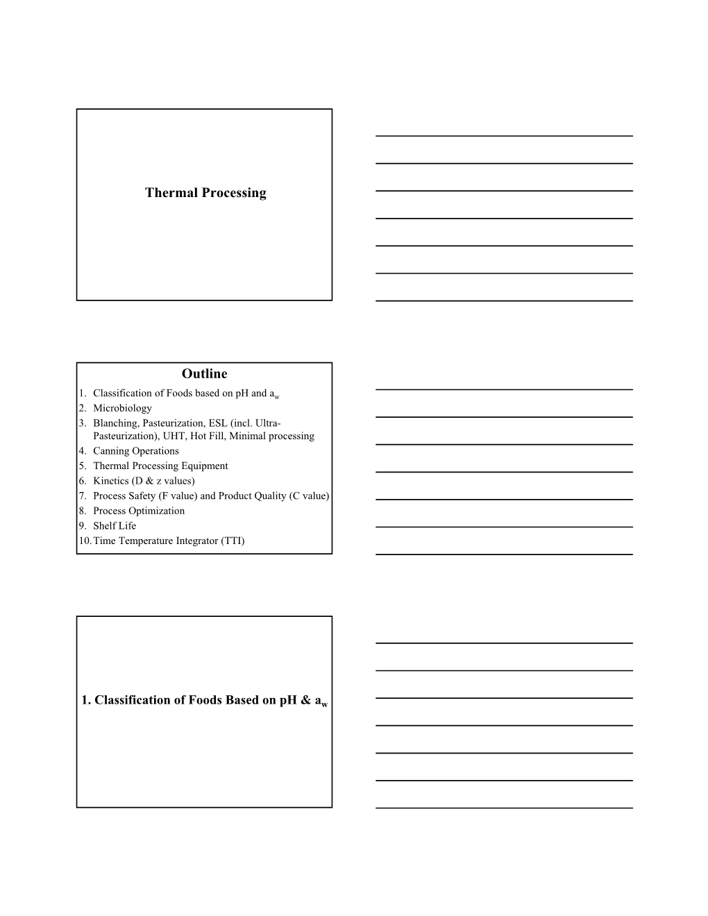 Thermal Processing Outline