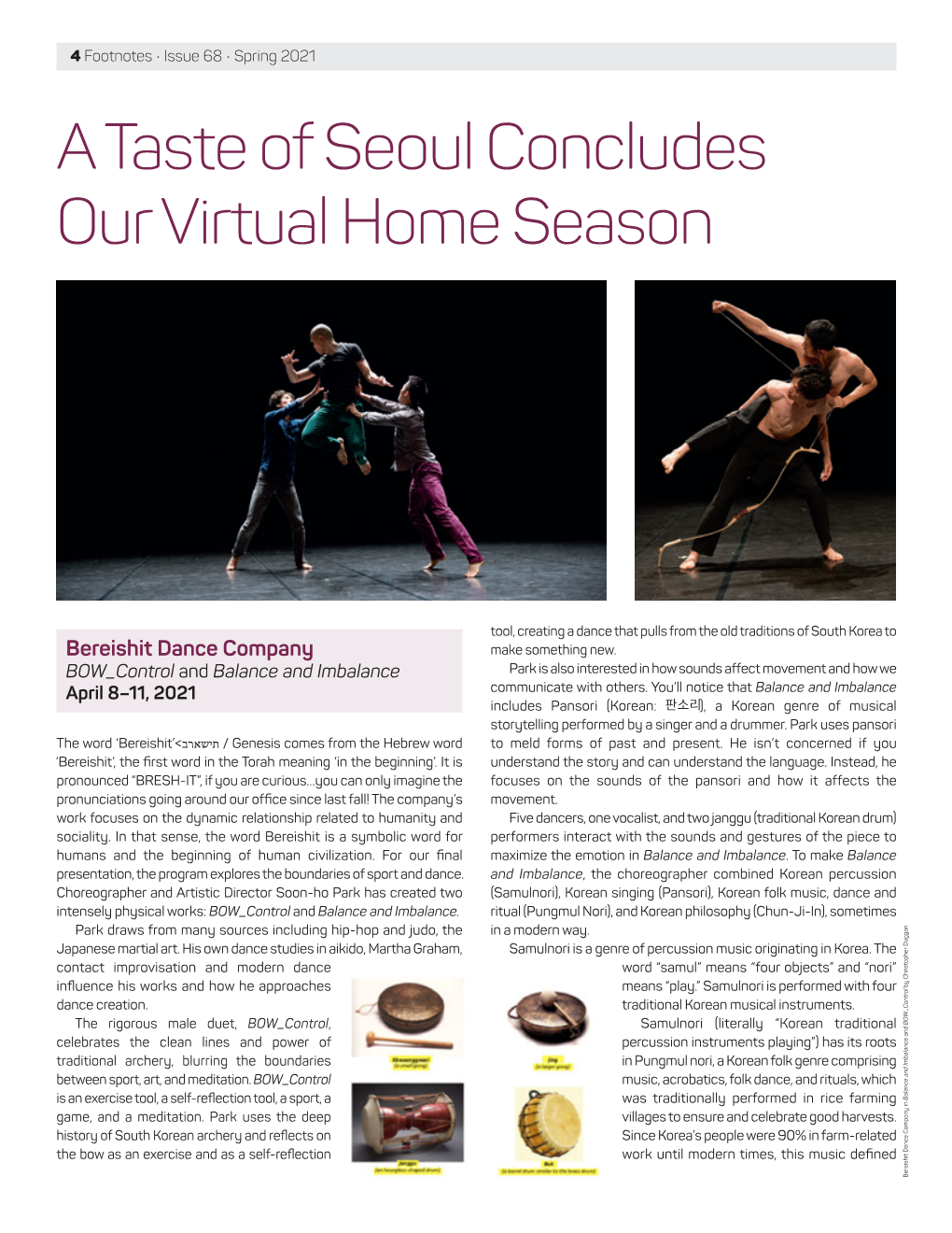 Footnotes Issue 68 [Excerpt] Bereishit Dance