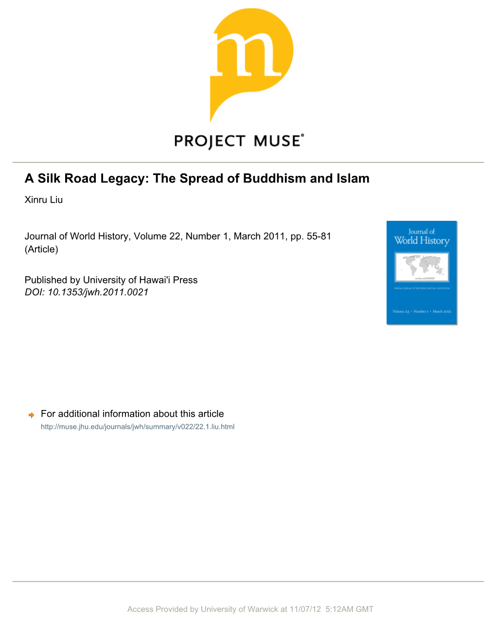 A Silk Road Legacy: the Spread of Buddhism and Islam