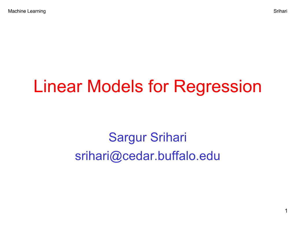Linear Models for Regression