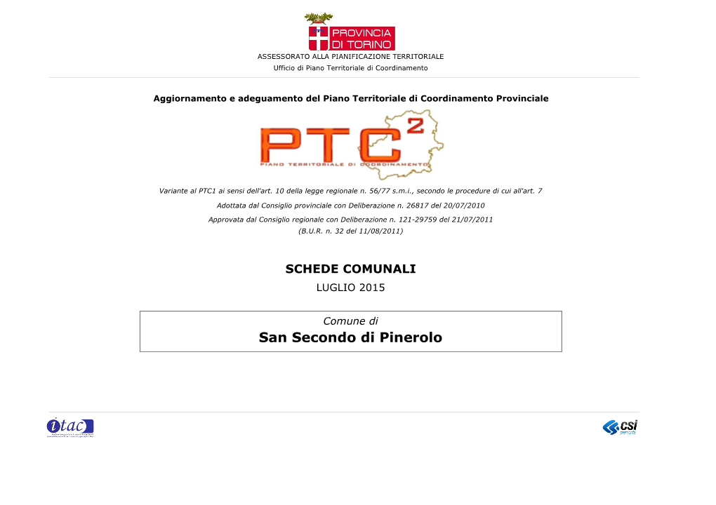 San Secondo Di Pinerolo Comune Di San Secondo Di Pinerolo Schede Comunali PTC2