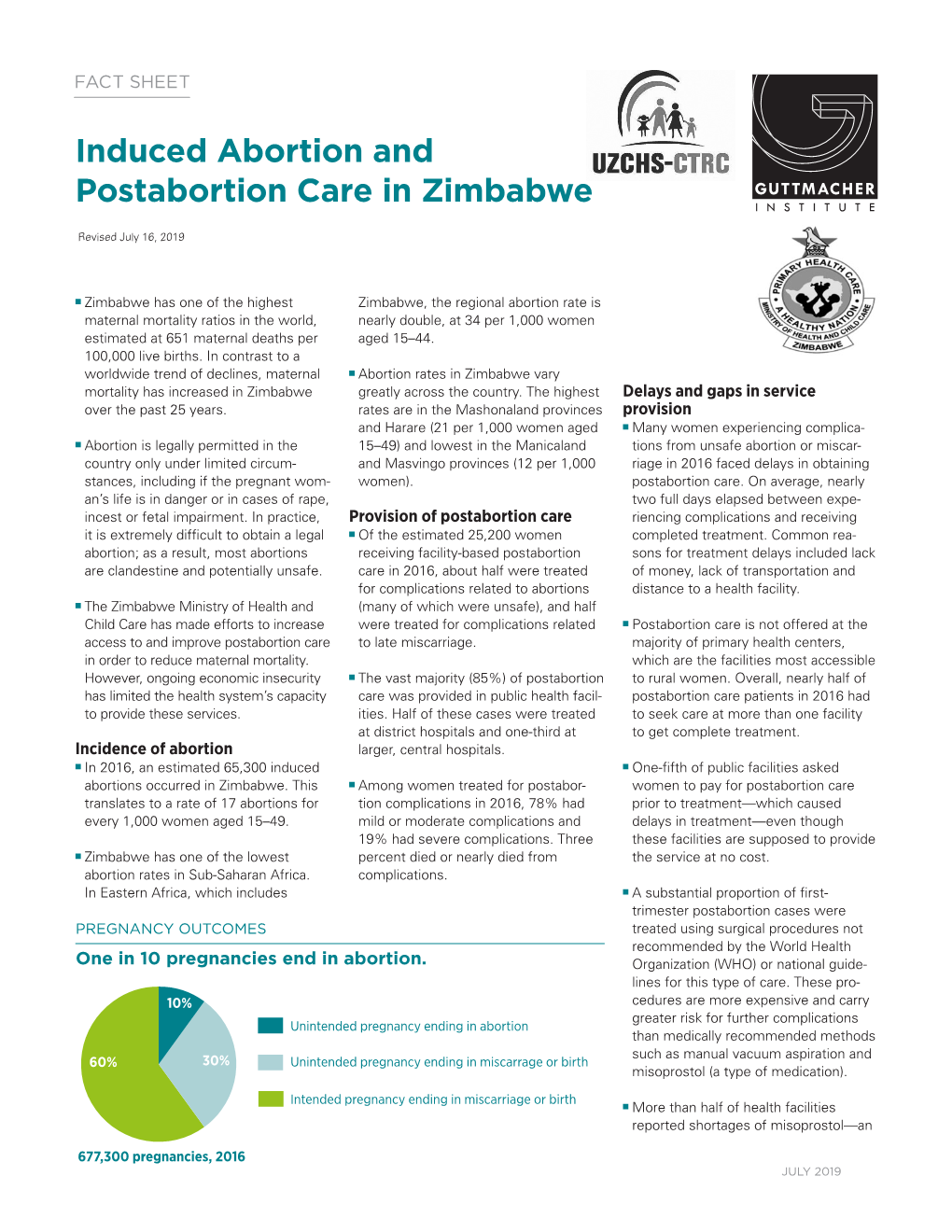 Induced Abortion and Postabortion Care in Zimbabwe