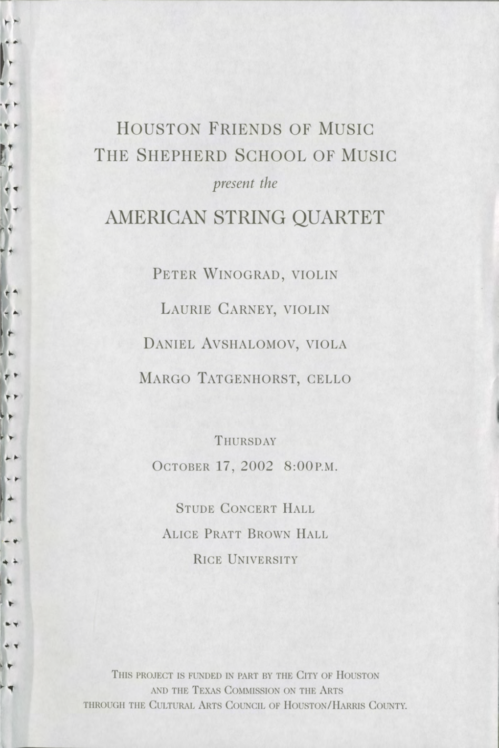 I.," American String Quartet