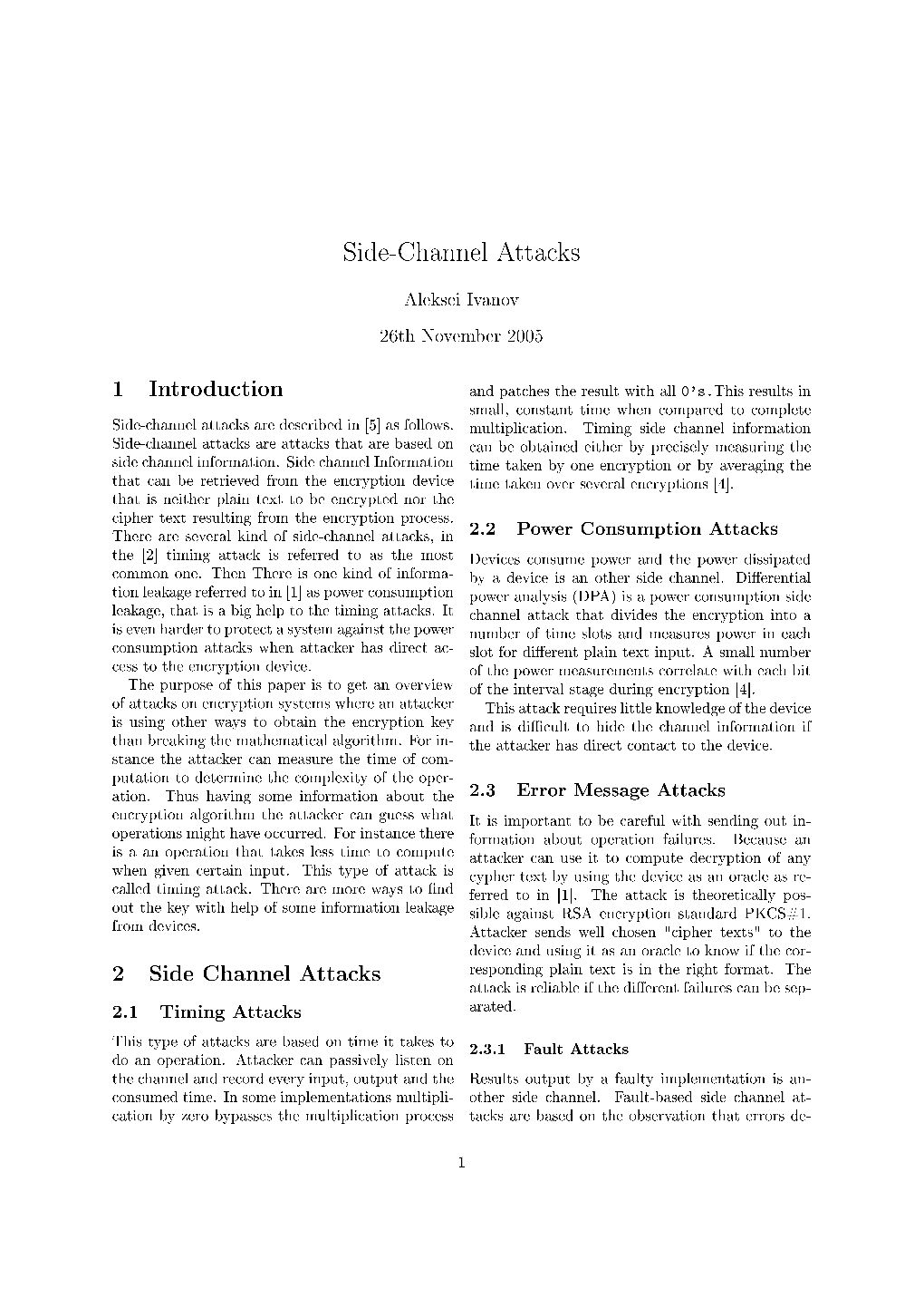 Side-Channel Attacks