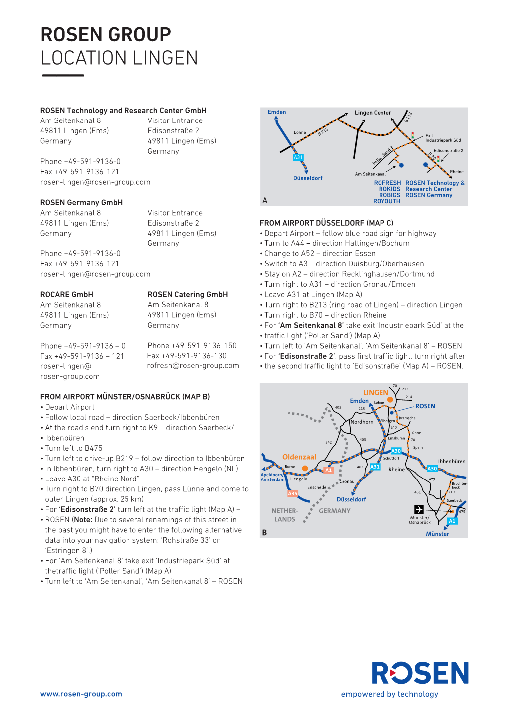 ROSEN Group: Location Map Lingen