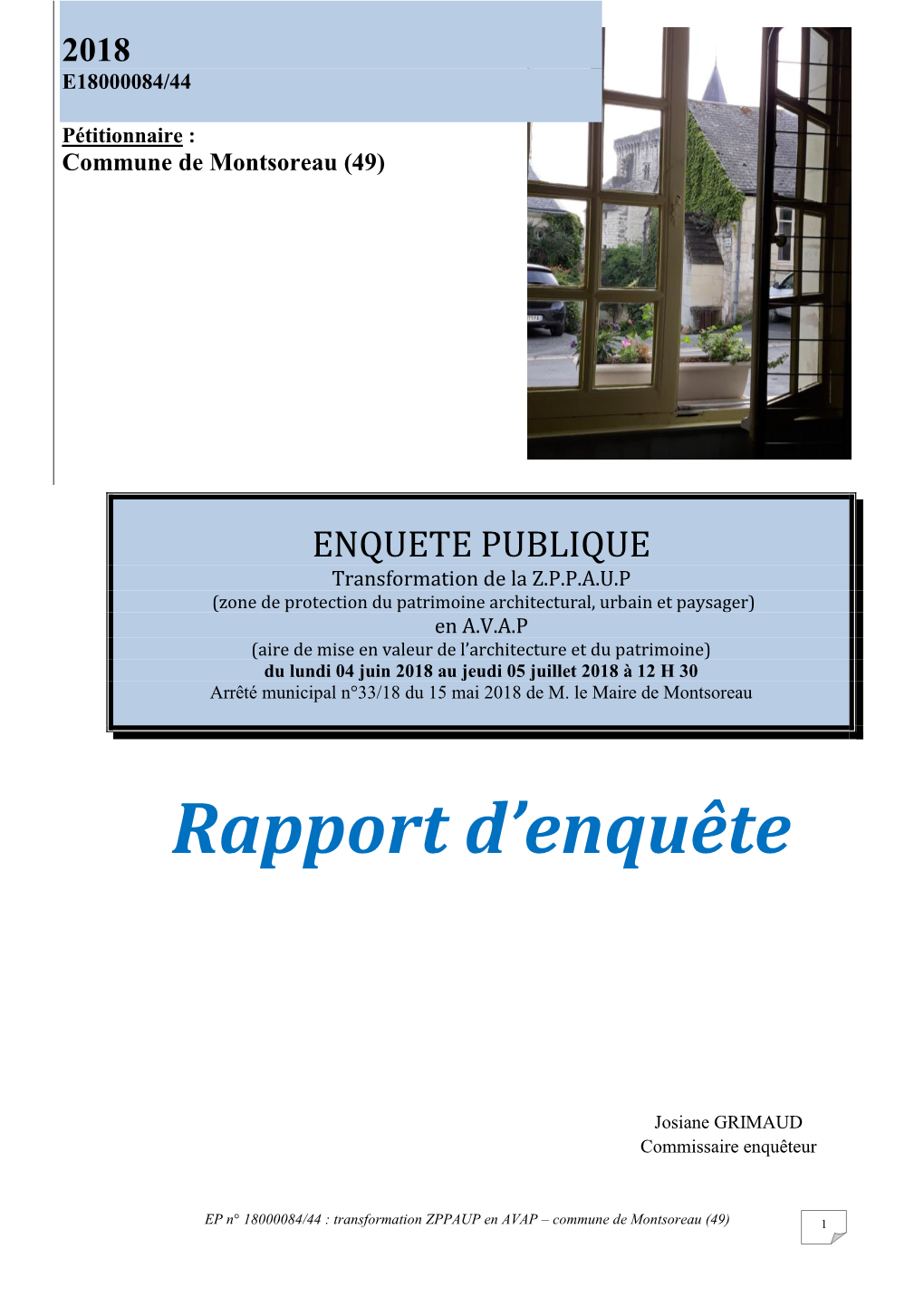 Rapport D'enquête