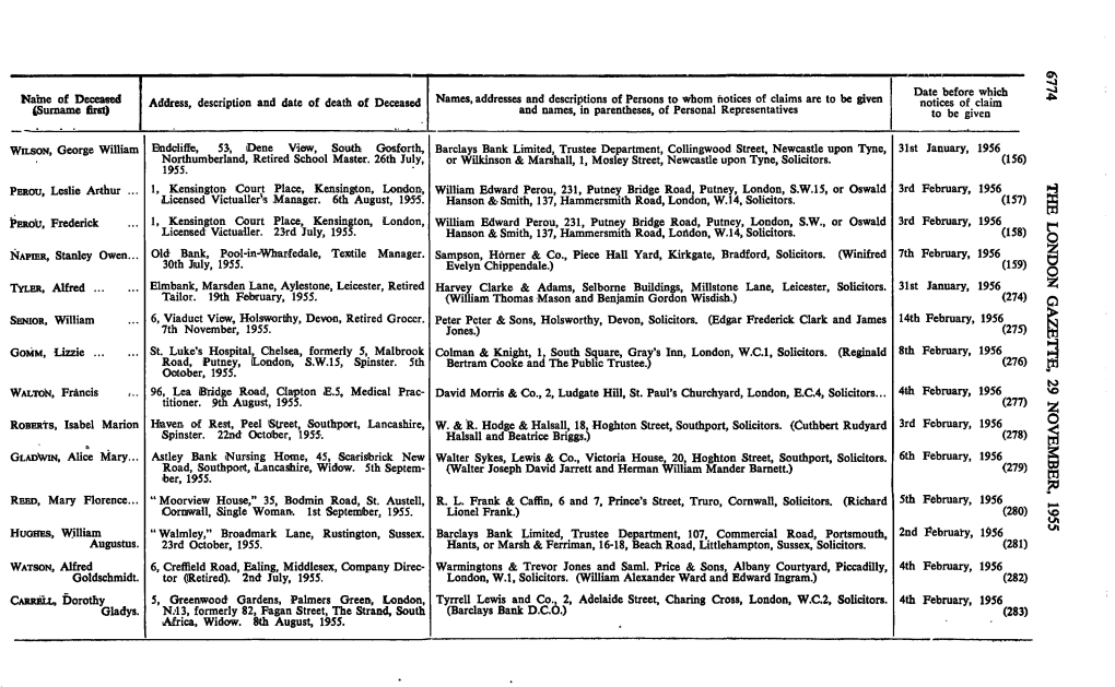 Name of Deceased (Surname First)