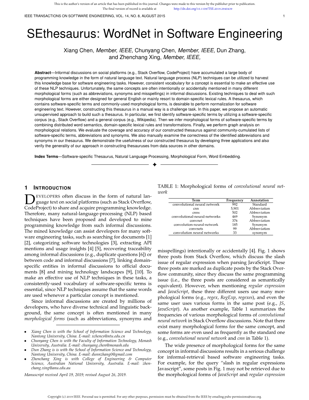 Sethesaurus: Wordnet in Software Engineering