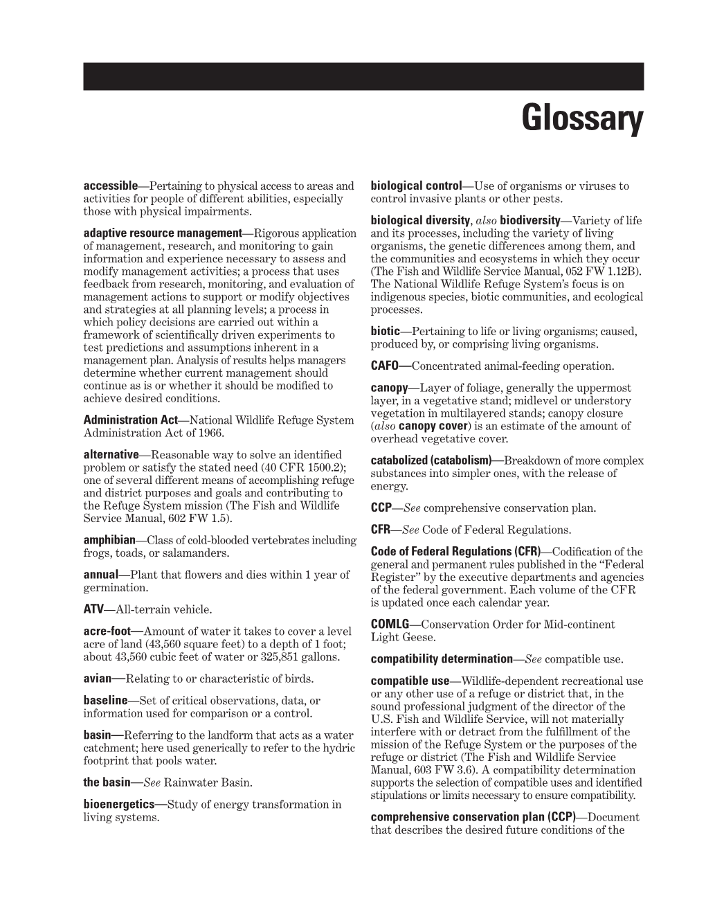 Appendixes, Comprehensive Conservation Plan, Rainwater