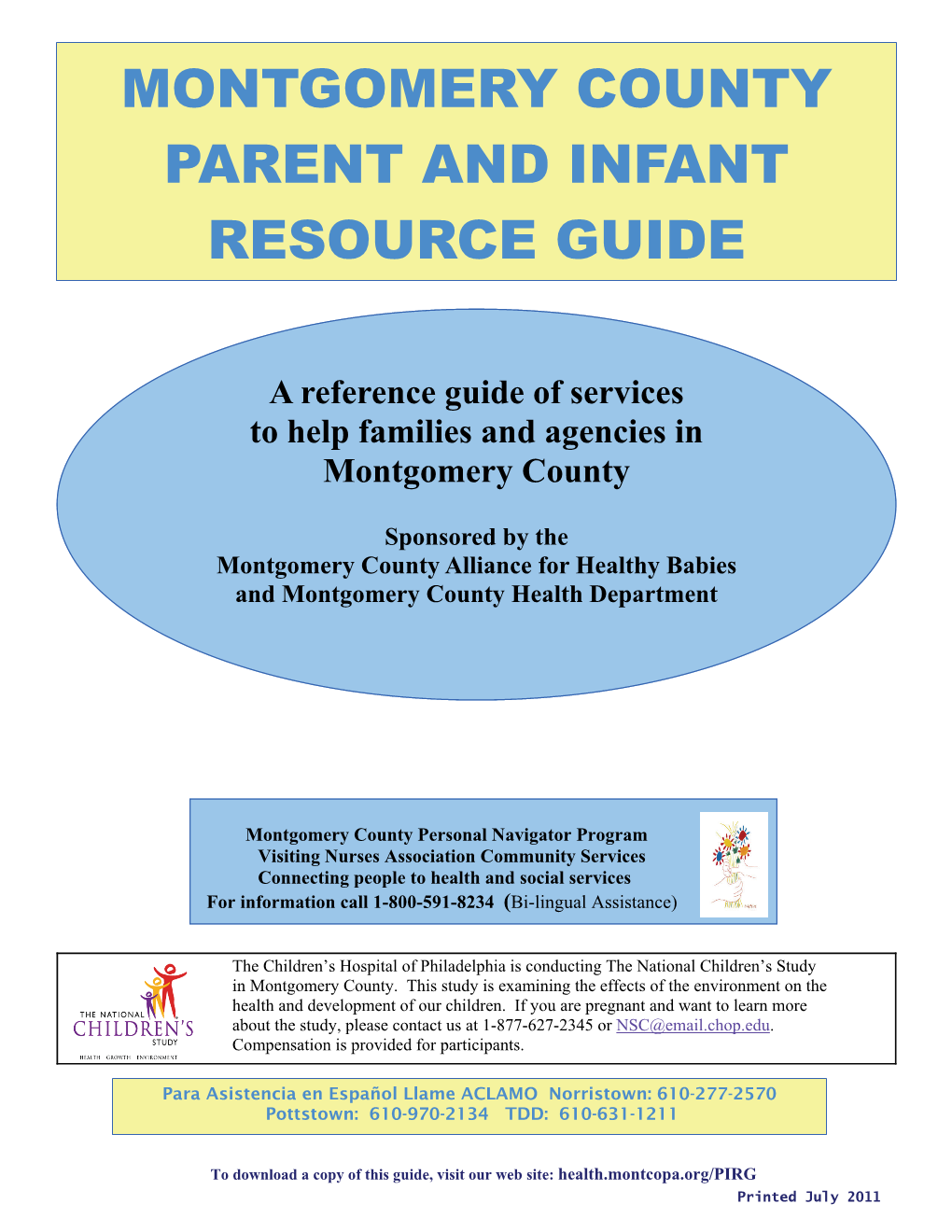 Montgomery County Parent and Infant Resource Guide