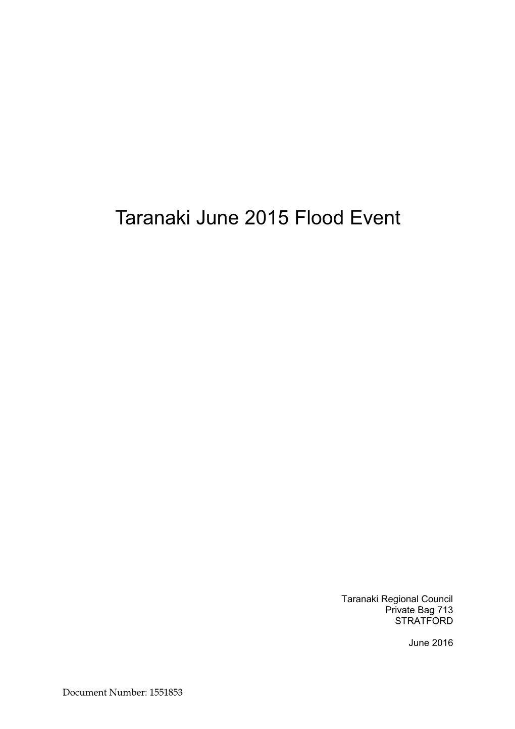 June 2015 Flood Event