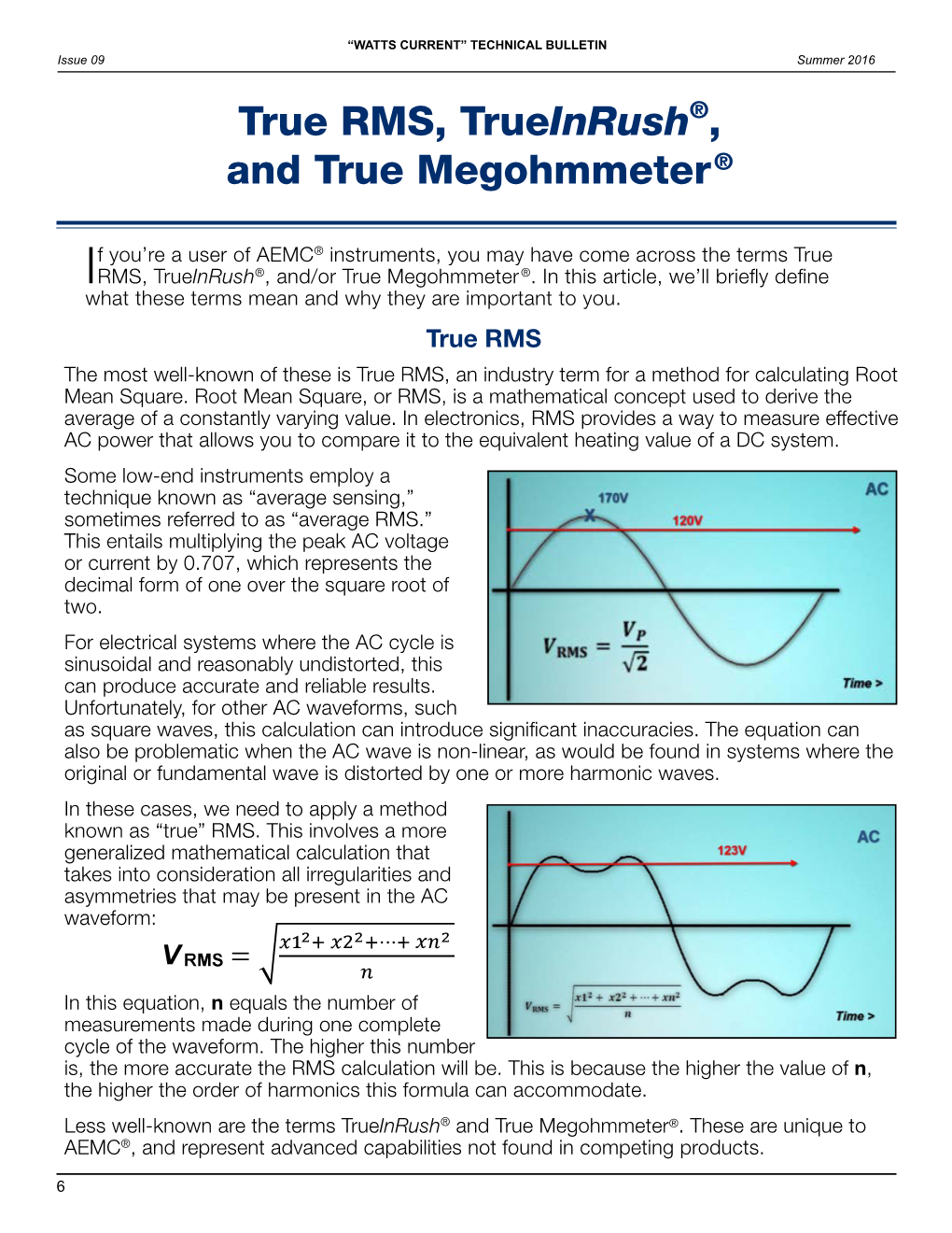 True RMS, Trueinrush®, and True Megohmmeter®