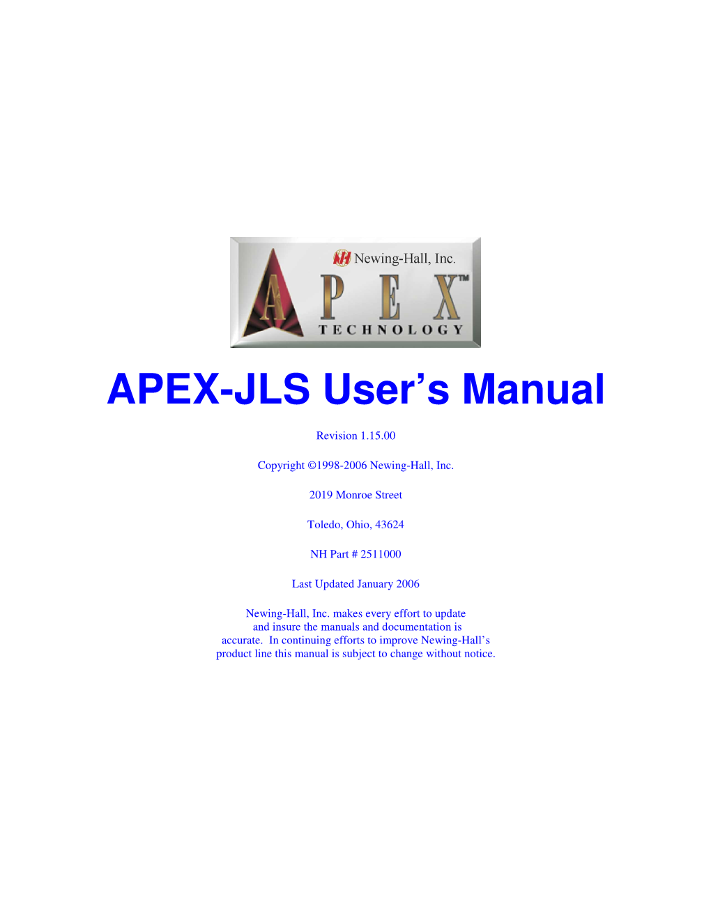 APEX-JLS User's Manual