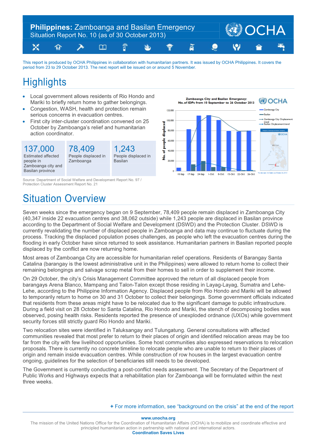 Philippines Zamboanga and Basilan Emergency Situation Report No