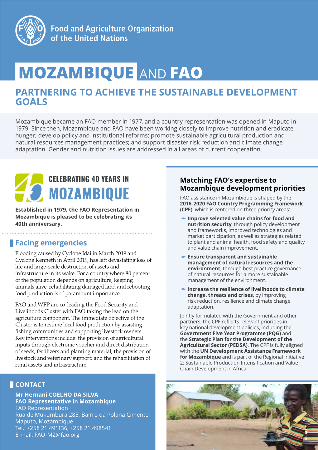 Mozambique and Fao Partnering to Achieve the Sustainable Development Goals