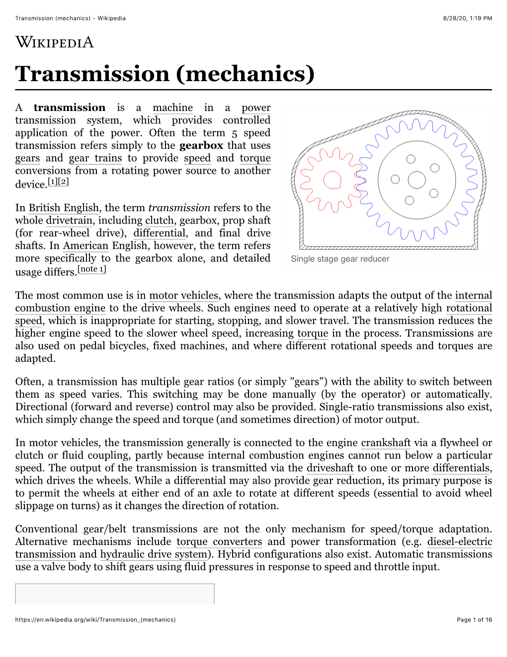 Transmission (Mechanics) - Wikipedia 8/28/20, 1�19 PM