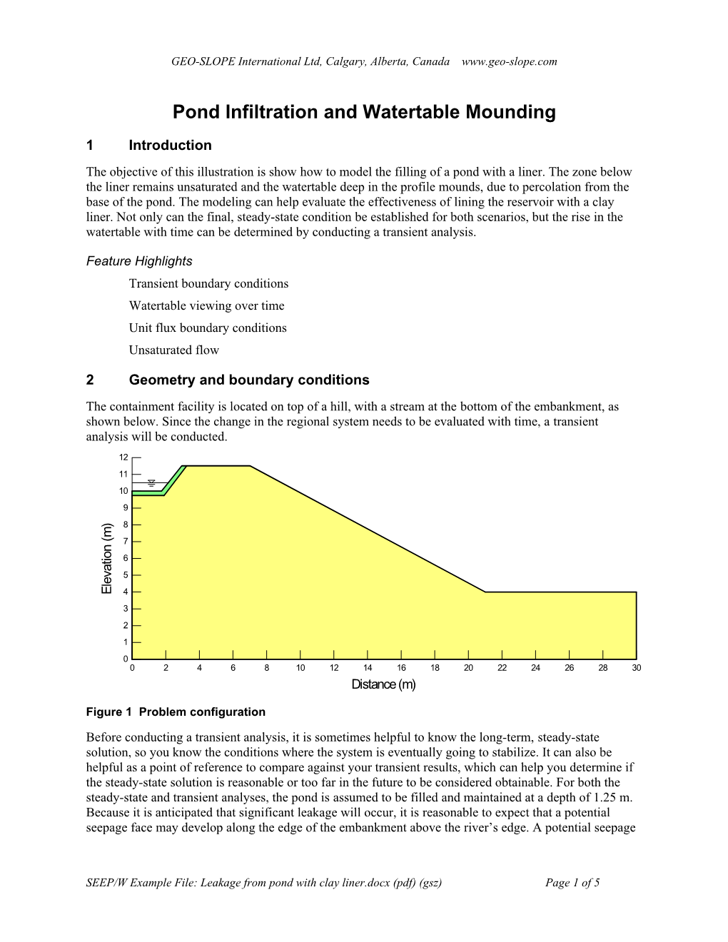 Pond Infiltration and Watertable Mounding