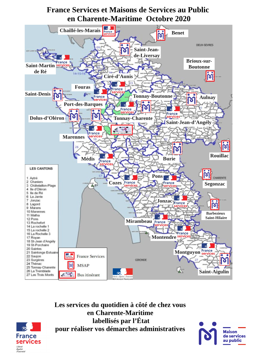 France Services Et Maisons De Services Au Public En Charente-Maritime Octobre 2020