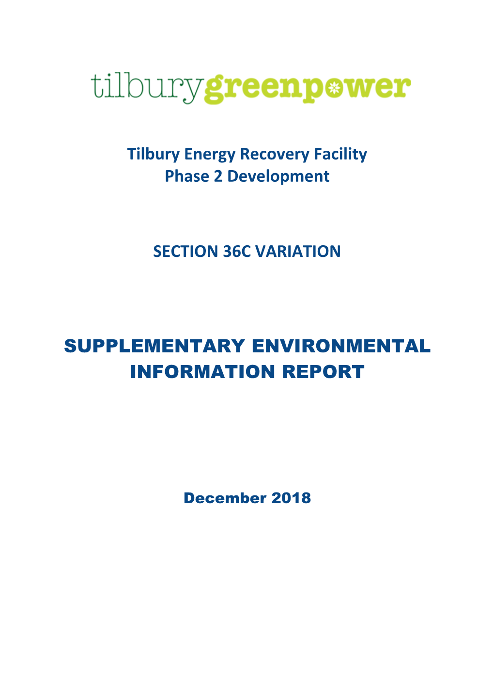 Tilbury Energy Recovery Facility Phase 2 Development SECTION