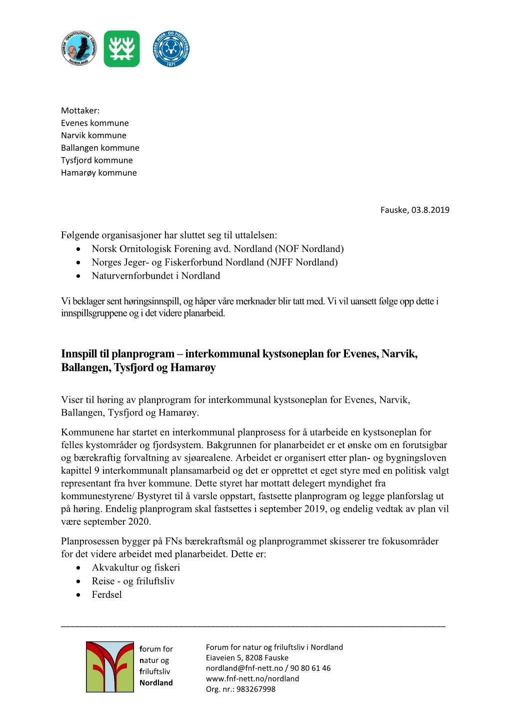 Interkommunal Kystsoneplan for Evenes, Narvik, Ballangen, Tysfjord Og Hamarøy