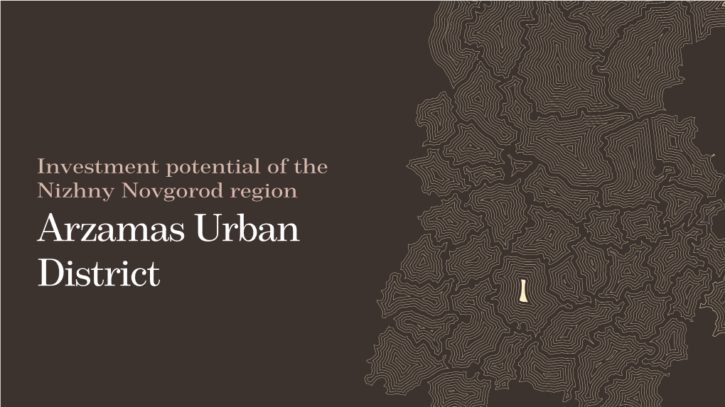 Investment Potential of the Nizhny Novgorod Region Arzamas Urban District Overview