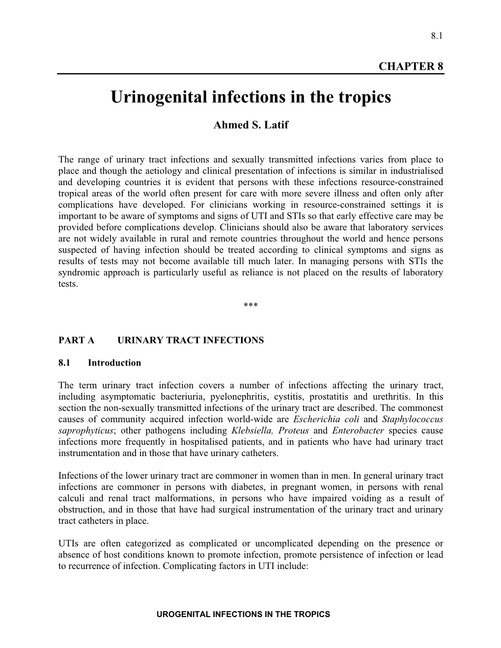 Urinogenital Infections in the Tropics