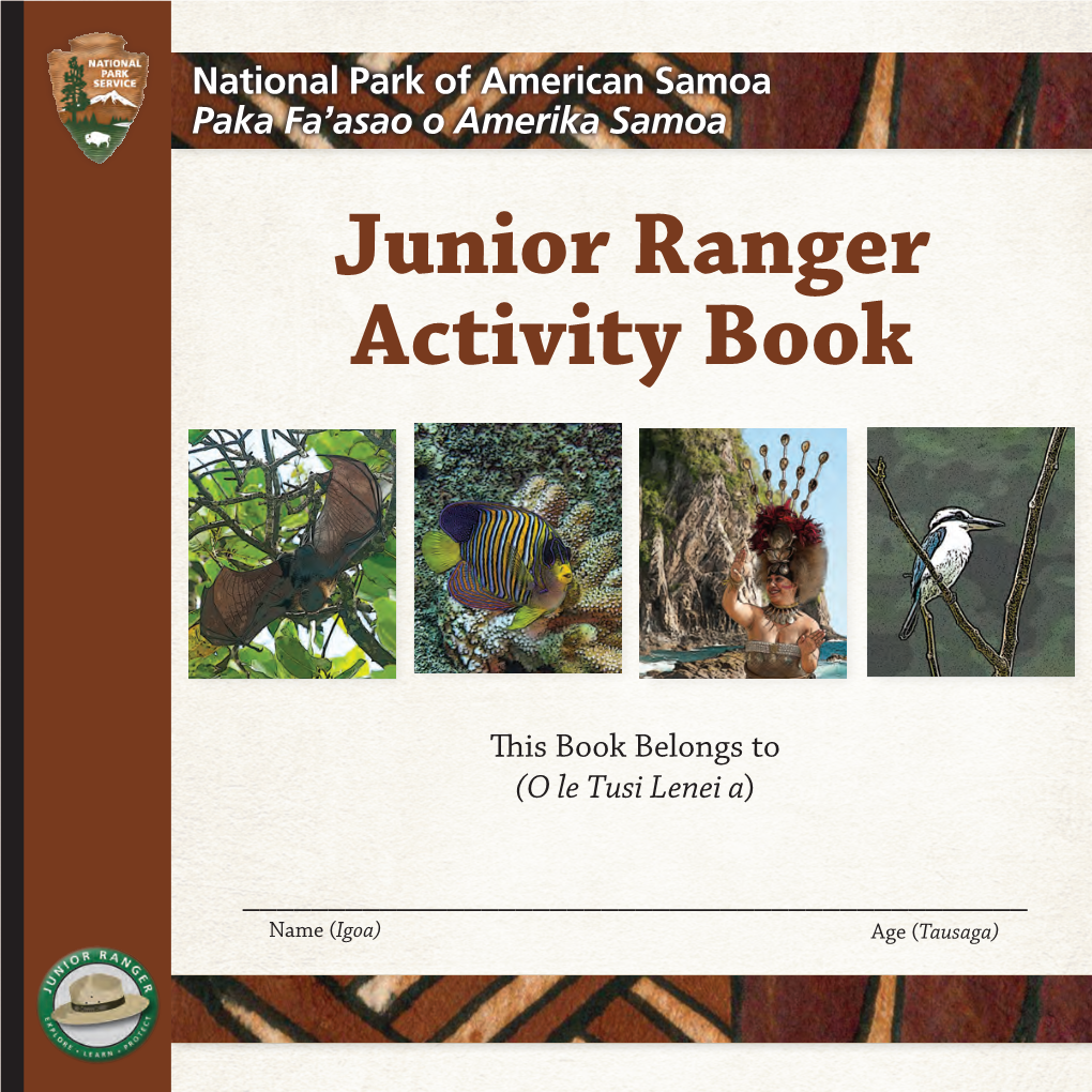 Junior Ranger Activity Book, National Park of American Samoa