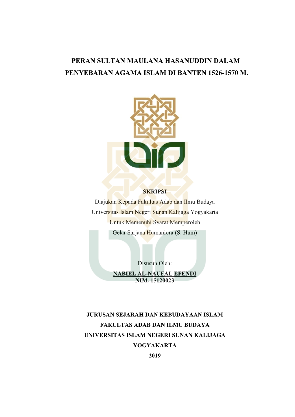 Peran Sultan Maulana Hasanuddin Dalam Penyebaran Agama Islam Di Banten 1526-1570 M