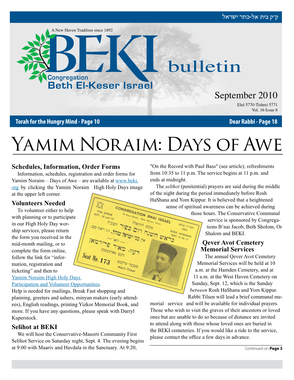 BEKI Bulletin September 2010