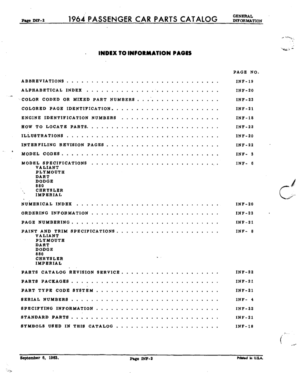 Passenger Car Parts Catalog Information