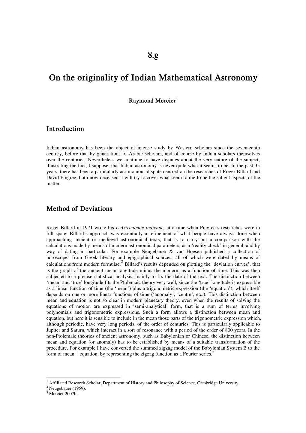 8.G on the Originality of Indian Mathematical Astronomy