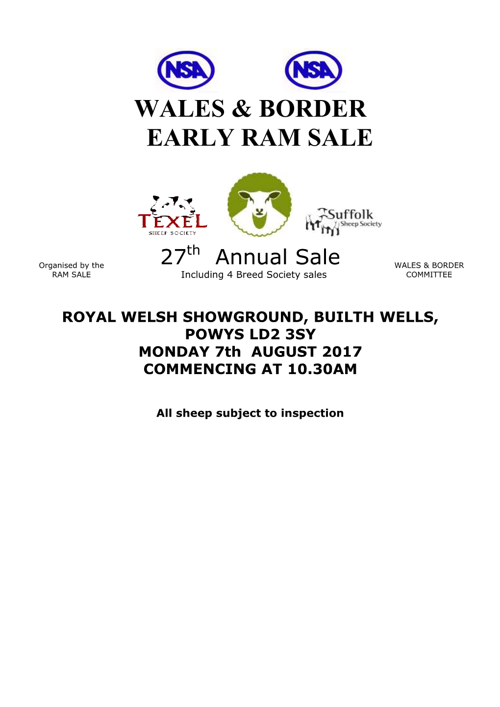 Wales & Border Early Ram Sale